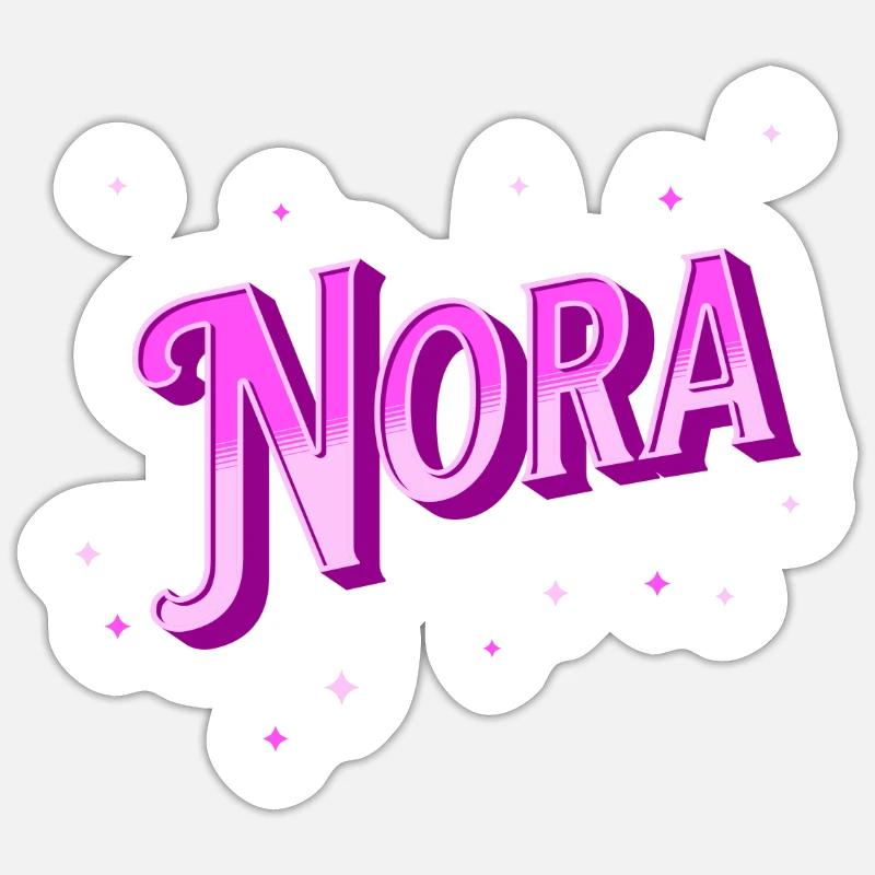 Nora name personalized - Sticker size S (10 x 10 cm) - white matte