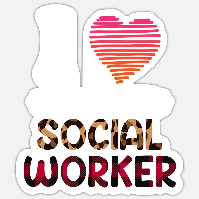 Traumberuf ich bin gerne Sozialarbeiterin - Sticker Größe S (10 x 10 cm) - Mattweiß