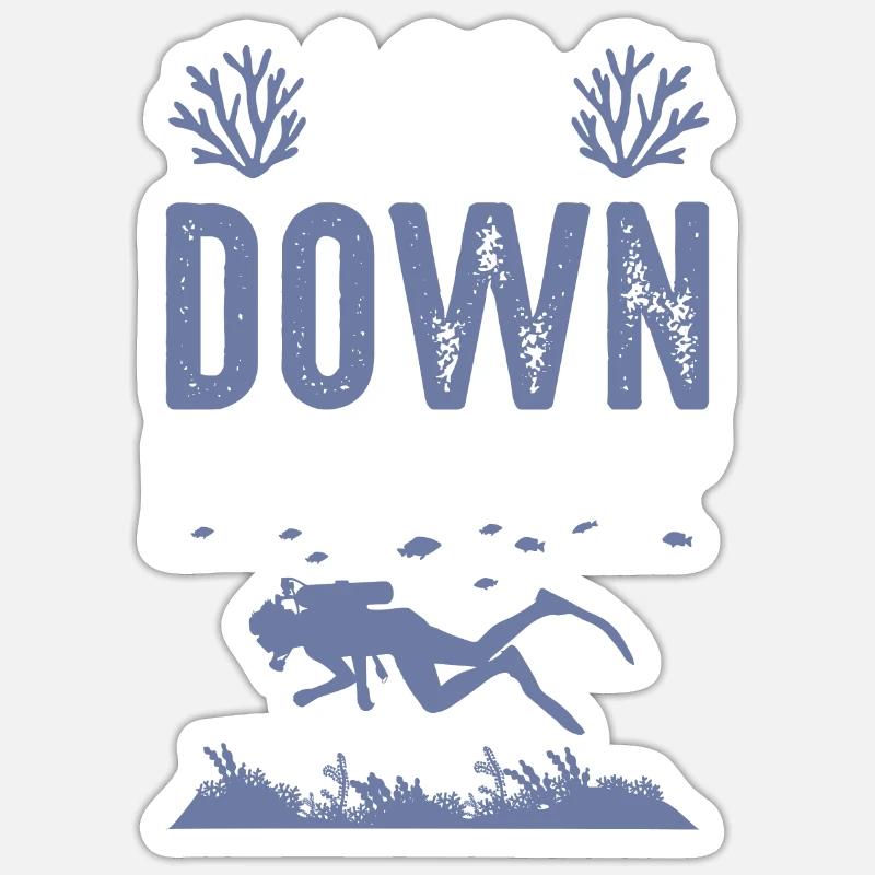 Plongée Drôle de dicton - Sticker taille S (10 x 10 cm) - blanc mat