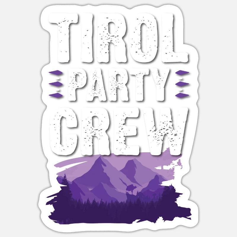 Tirol Party Crew - Sticker taille S (10 x 10 cm) - blanc mat