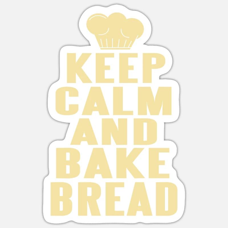 Keep calm and bake bread - Sticker Größe S (10 x 10 cm) - Mattweiß