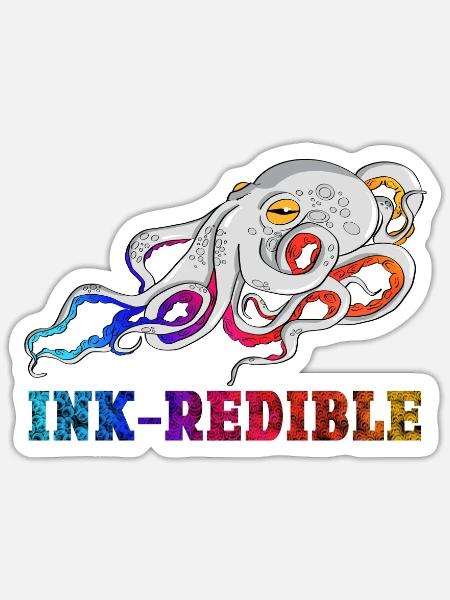 Doctor Ink-redible Incredible Funky Graphic - Sticker Größe S (10 x 10 cm) - Mattweiß