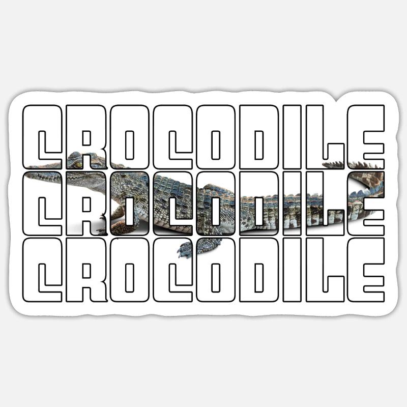 Crocodile - Sticker taille S (10 x 10 cm) - blanc mat