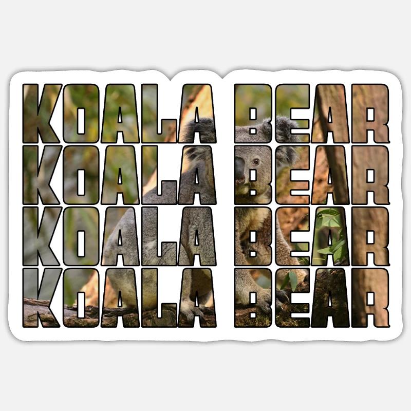 Koala Ours - Sticker taille S (10 x 10 cm) - blanc mat