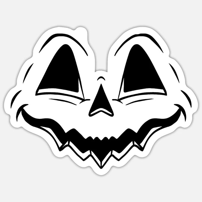 Squash Pumpkin Face Pumpkin Head Halloween - Sticker taille S (10 x 10 cm) - blanc mat