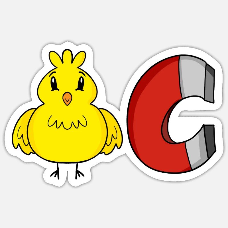 Chick Magnet - Sticker size S (10 x 10 cm) - white matte