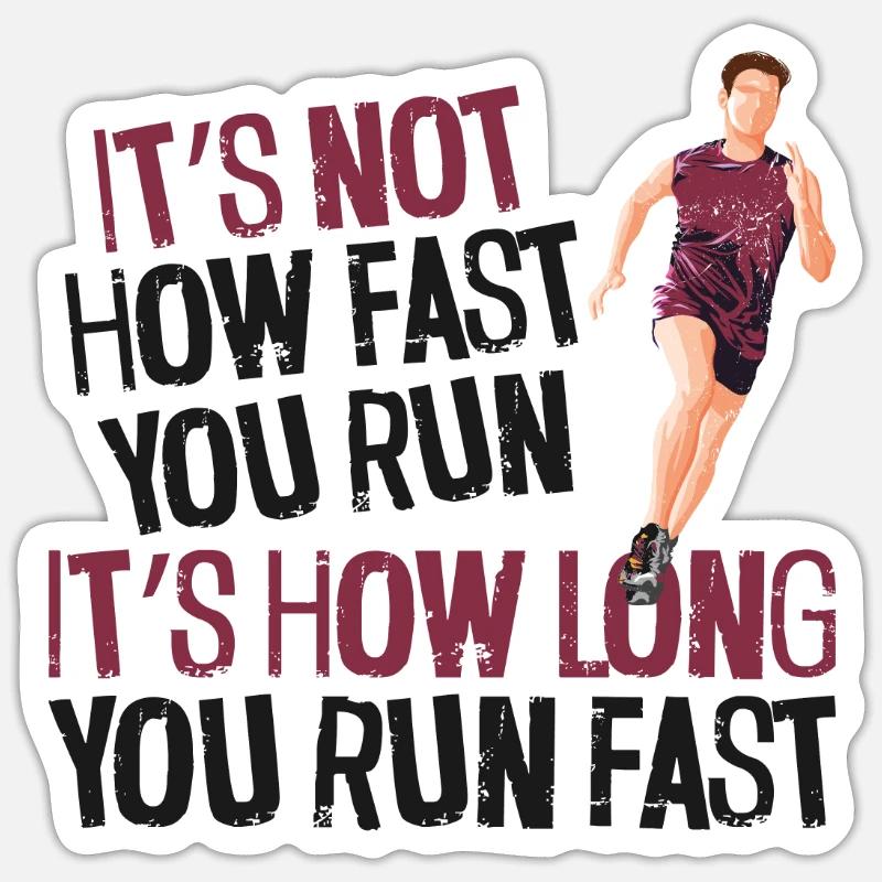 Running Runner Half Marathon - Sticker Größe S (10 x 10 cm) - Mattweiß