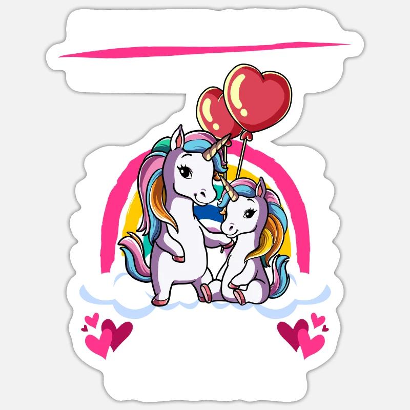 Ich werde Große Schwester Einhorn - Sticker Größe S (10 x 10 cm) - Mattweiß
