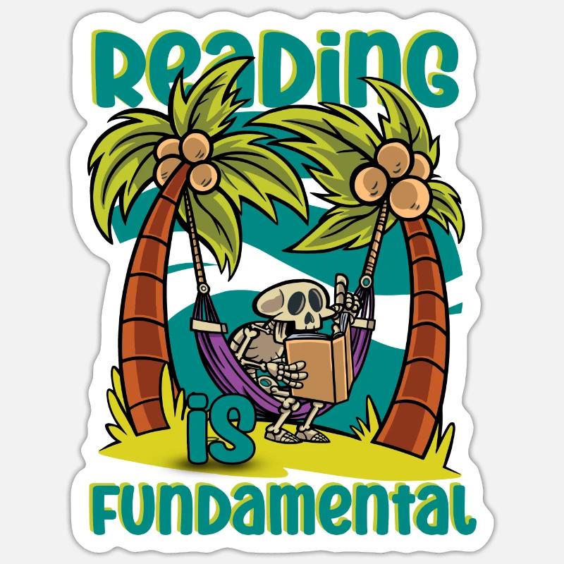 Reading Is Fundamental - Sticker size S (10 x 10 cm) - white matte