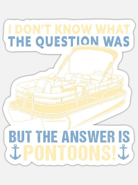 Pontonboot Kapitän Bootfahren See Pontoon - Sticker Größe S (10 x 10 cm) - Mattweiß