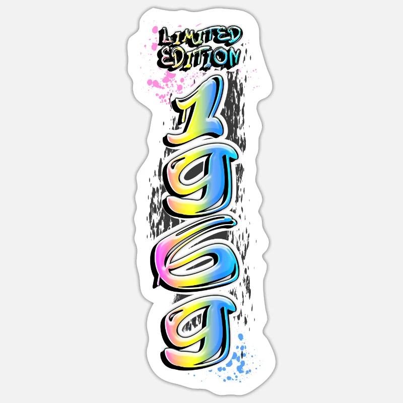 Édition limitée 1969 Graffiti - Sticker taille S (10 x 10 cm) - blanc mat