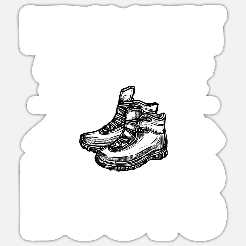 Wandern Wanderschuhe Wanderung Sticker Größe S (10 x 10 cm)