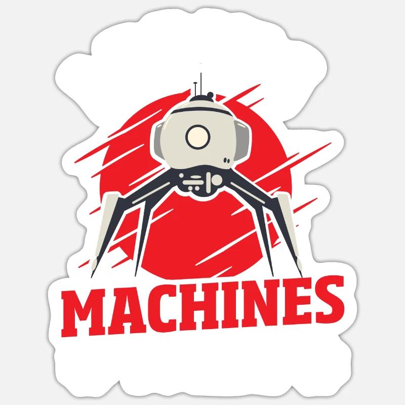 Robot Computer Engineer - Sticker size S (10 x 10 cm) - white matte