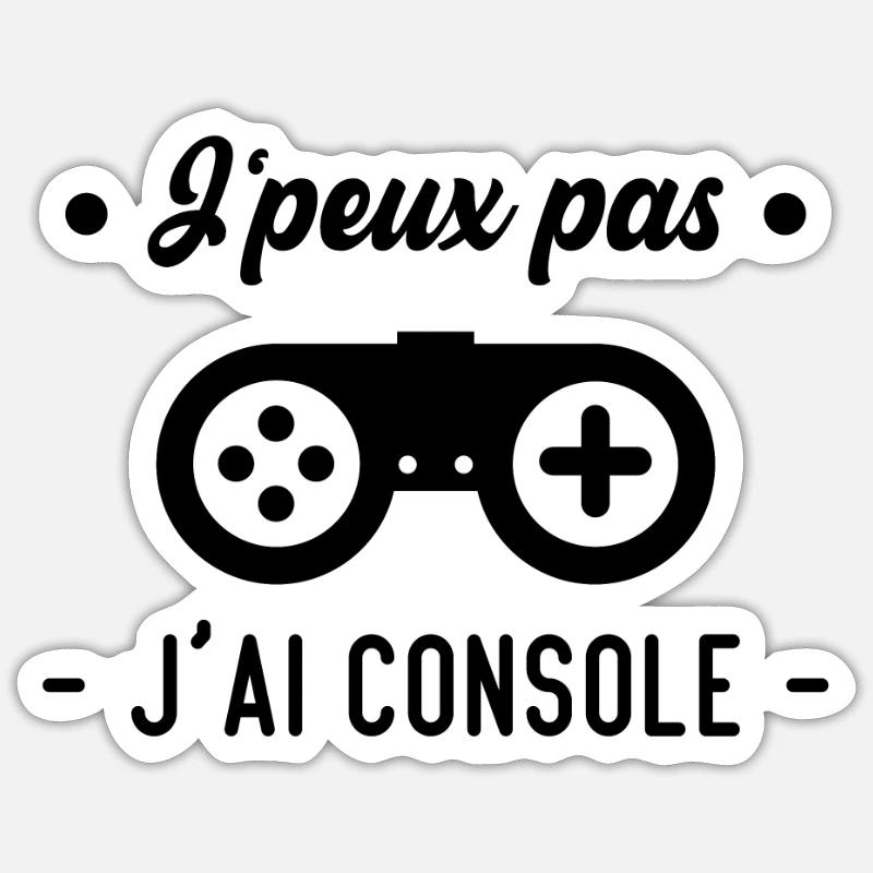 J'peux pas j'ai console - Sticker taille S (10 x 10 cm) - blanc mat