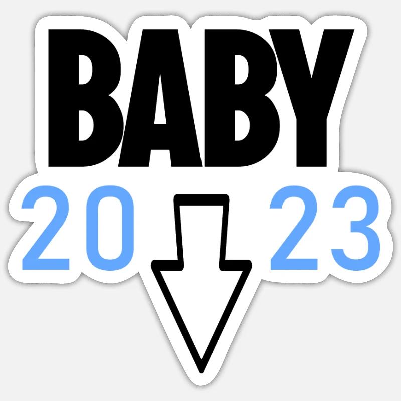 Grossesse 2023 - Enceinte - Sticker taille S (10 x 10 cm) - blanc mat