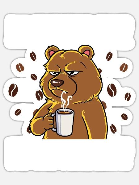 Fass mein Kaffee an und ich klatsch dich Kaffee - Sticker Größe S (10 x 10 cm) - Mattweiß