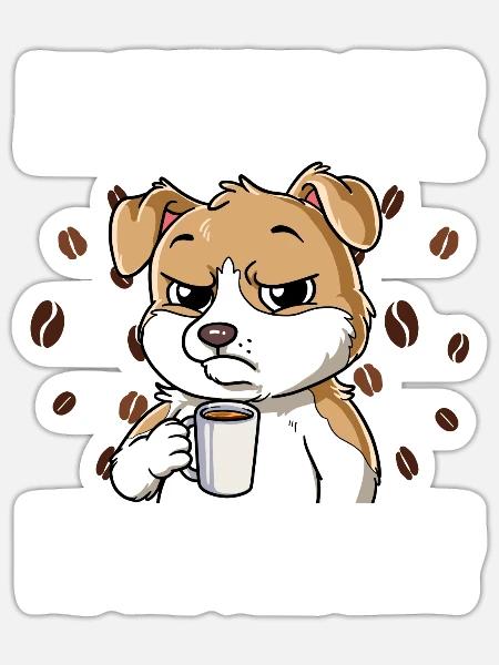 Fass mein Kaffee an und ich klatsch dich Kaffee - Sticker Größe S (10 x 10 cm) - Mattweiß