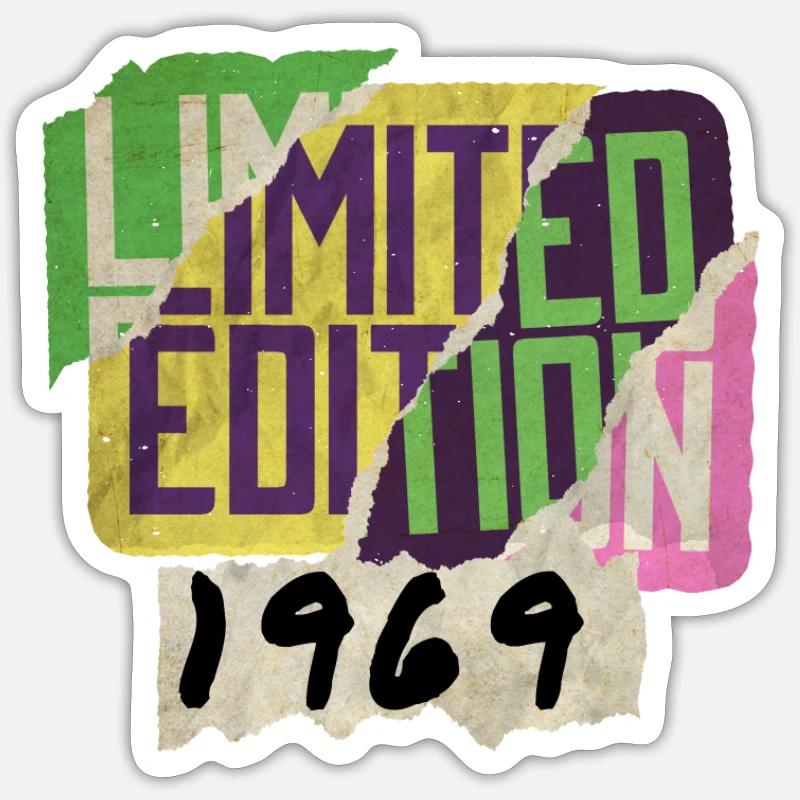 Édition limitée 1969 Graffiti - Sticker taille S (10 x 10 cm) - blanc mat