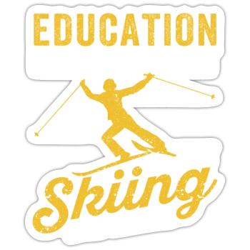 L’éducation des jeunes enfants est importante, mais le ski - Sticker taille S (10 x 10 cm) - blanc mat - Devant