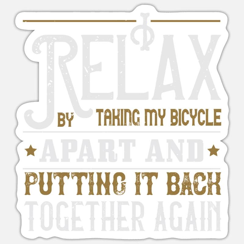 Relax - bicycle - Sticker taille S (10 x 10 cm) - blanc mat