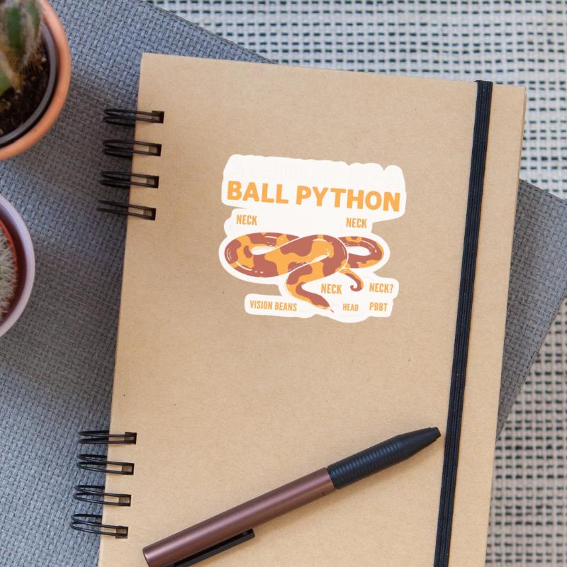 Anatomie d’un python sphérique. Python boule de banane Sticker taille S (10 x 10 cm)