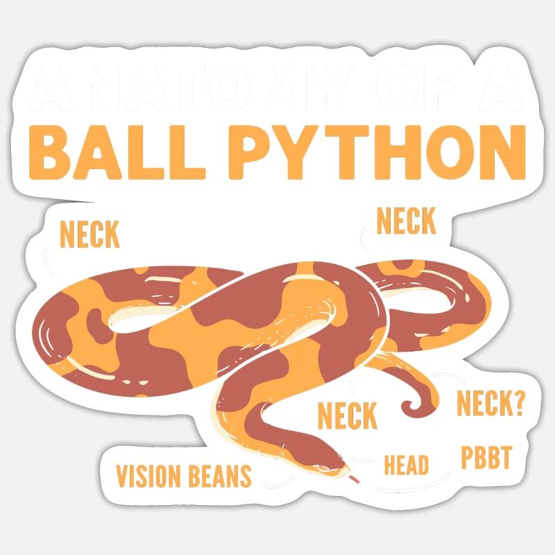 Anatomy of a spherical python. Banana ball python Sticker size S (10 x 10 cm)