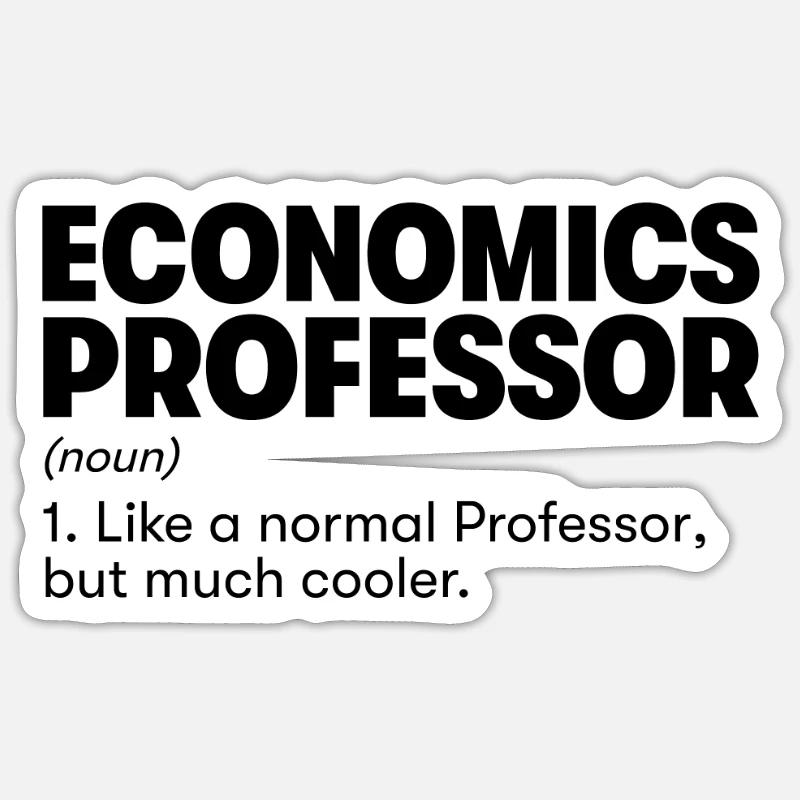 Professeur d’économie - Sticker taille S (10 x 10 cm) - blanc mat