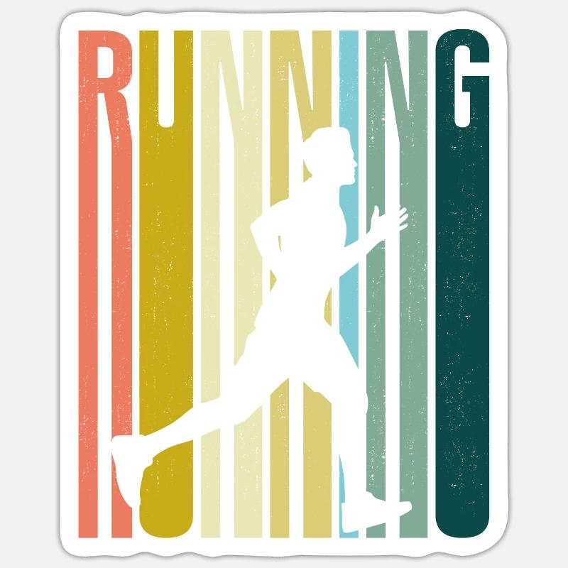 Running Runner Half Marathon - Sticker Größe S (10 x 10 cm) - Mattweiß