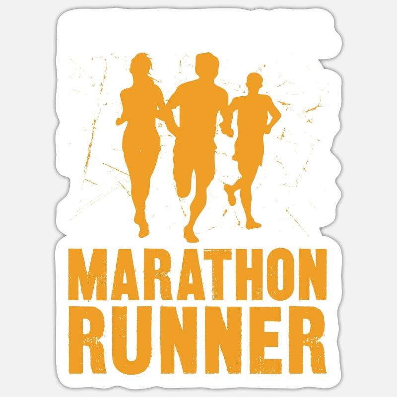Running Runner Semi-Marathon - Sticker taille S (10 x 10 cm) - blanc mat