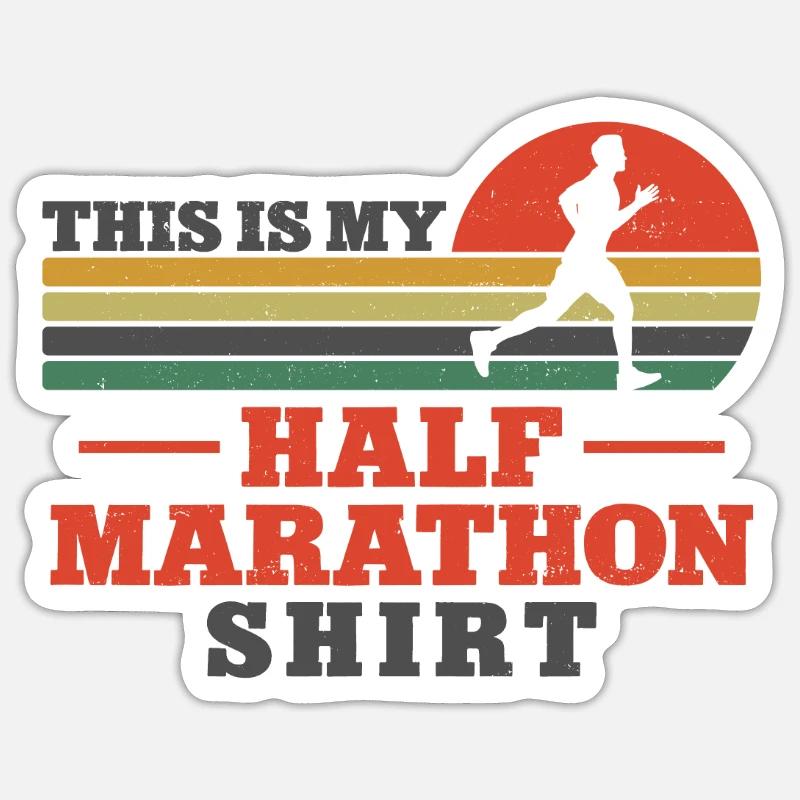 Running Runner Half Marathon - Sticker size S (10 x 10 cm) - white matte