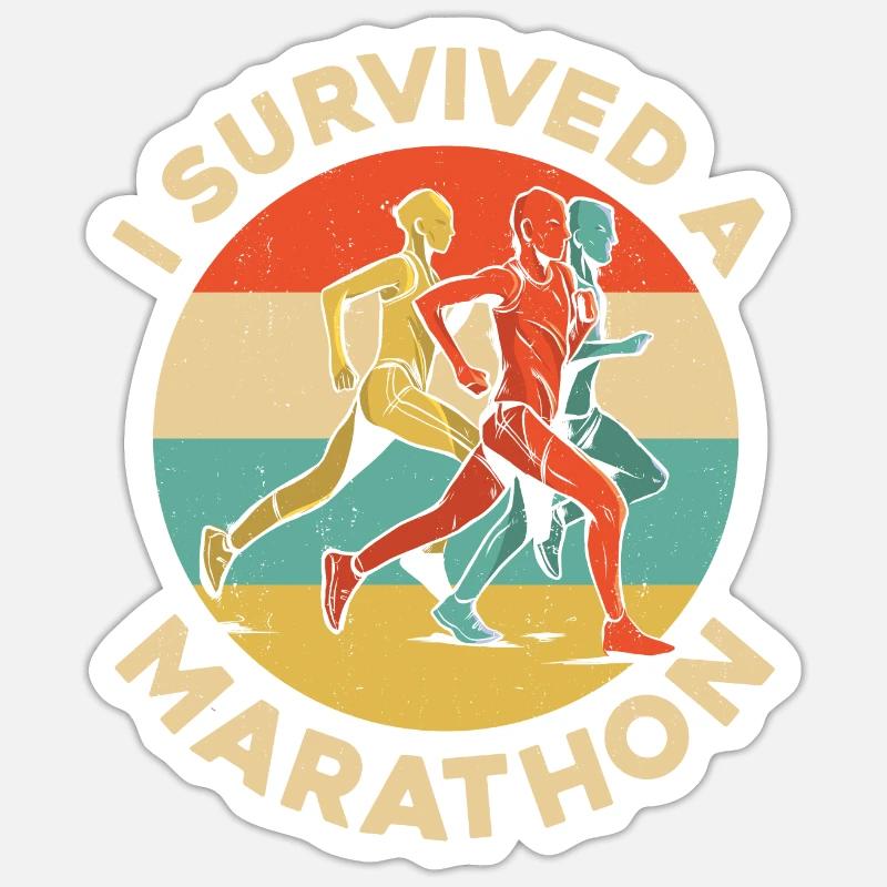 Running Runner Half Marathon - Sticker Größe S (10 x 10 cm) - Mattweiß