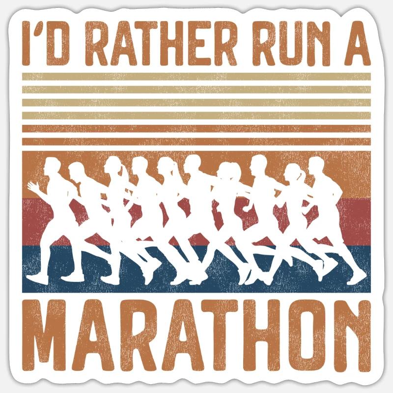 Running Runner Half Marathon - Sticker size S (10 x 10 cm) - white matte