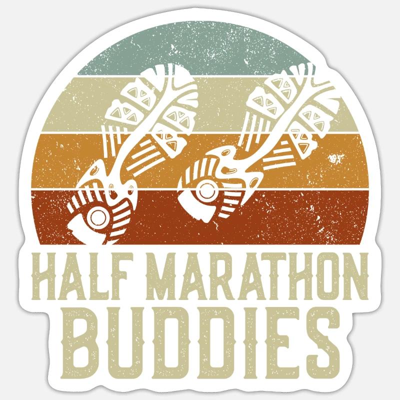 Running Runner Half Marathon - Sticker size S (10 x 10 cm) - white matte