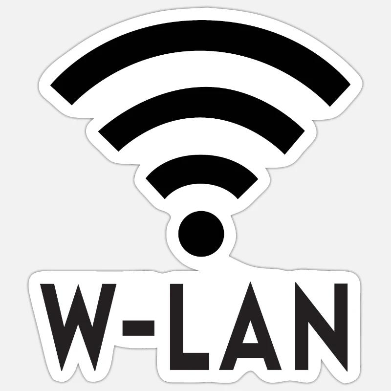 W-LAN - Sticker Größe S (10 x 10 cm) - Mattweiß