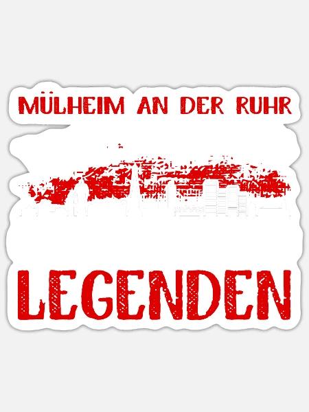 Mülheim An Der Ruhr Der Geburtsort Von Legenden - Sticker Größe S (10 x 10 cm) - Mattweiß