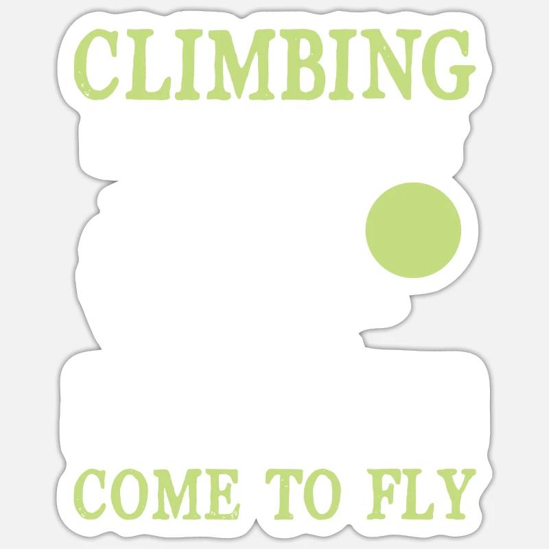 klettern fliegen - Sticker Größe S (10 x 10 cm) - Mattweiß