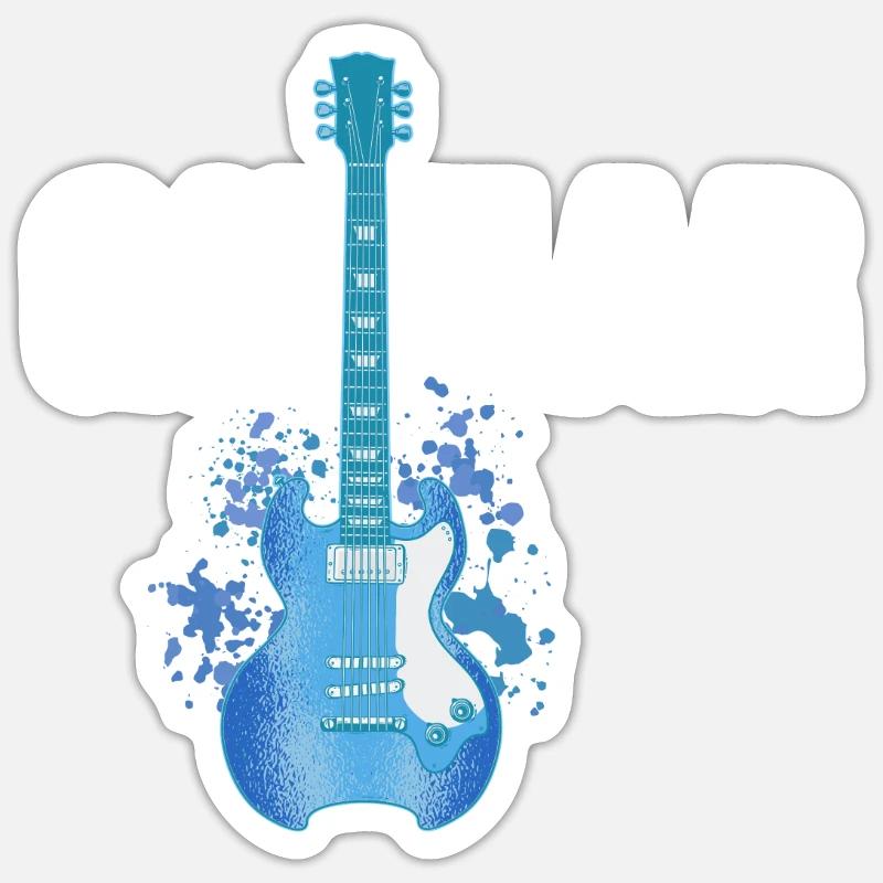 Gitarrenstringmusiker Akustischer Elektrist Gitarr - Sticker Größe S (10 x 10 cm) - Mattweiß