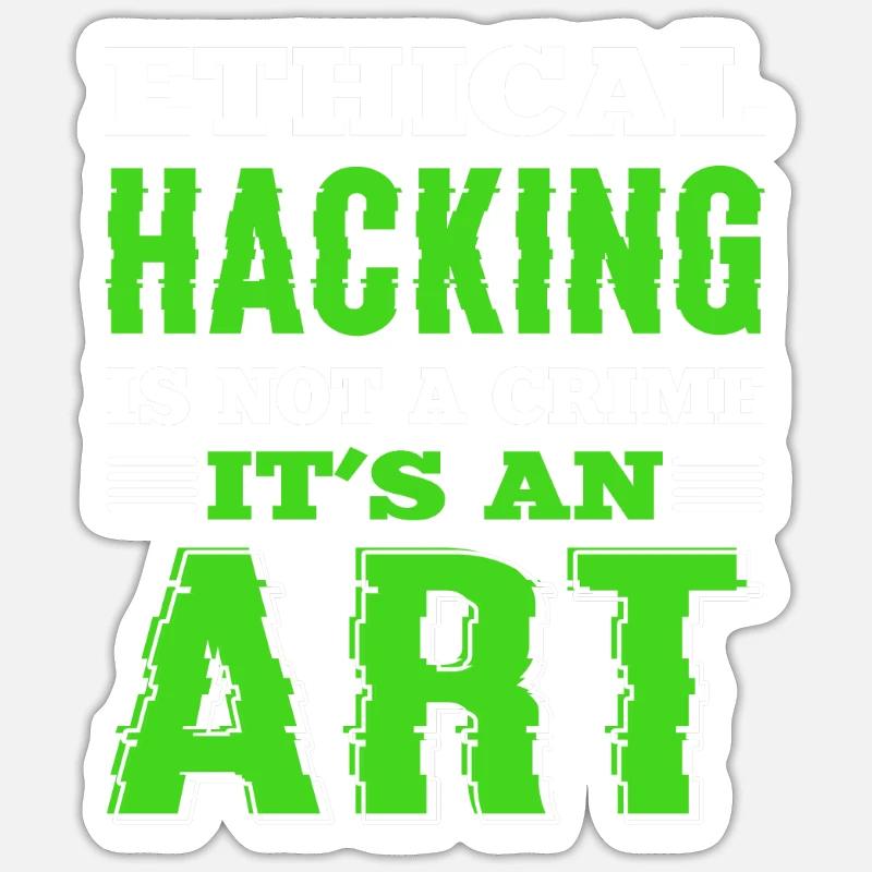 Ethisches Hacking. White Hat Hacker. Cyber Sticker Größe S (10 x 10 cm)