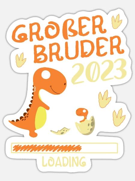 Großer Bruder 2023 Loading - Sticker Größe S (10 x 10 cm) - Mattweiß