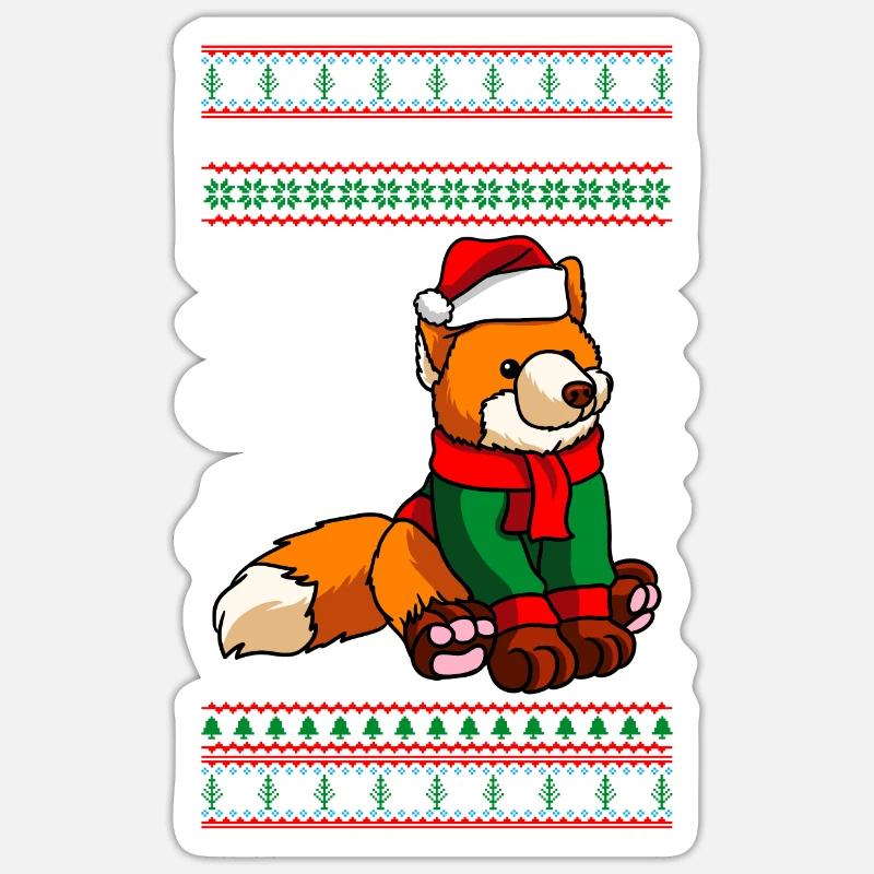 Fox Ugly Christmas - Sticker size S (10 x 10 cm) - white matte
