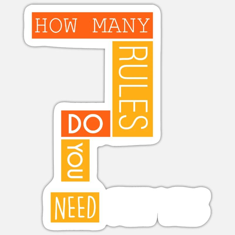 How many rules? Sticker size S (10 x 10 cm)