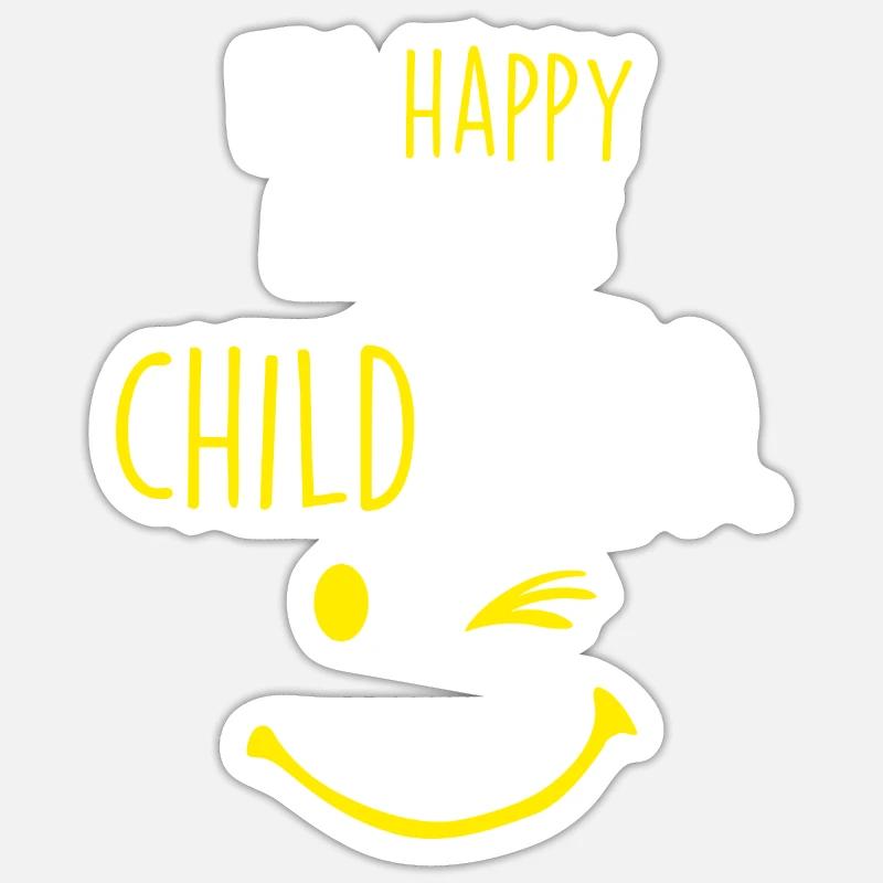 Enfance heureuse - Sticker taille S (10 x 10 cm) - blanc mat