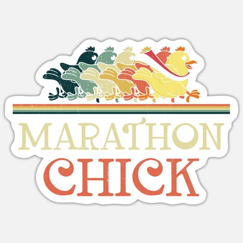Running Runner Semi-Marathon - Sticker taille S (10 x 10 cm) - blanc mat
