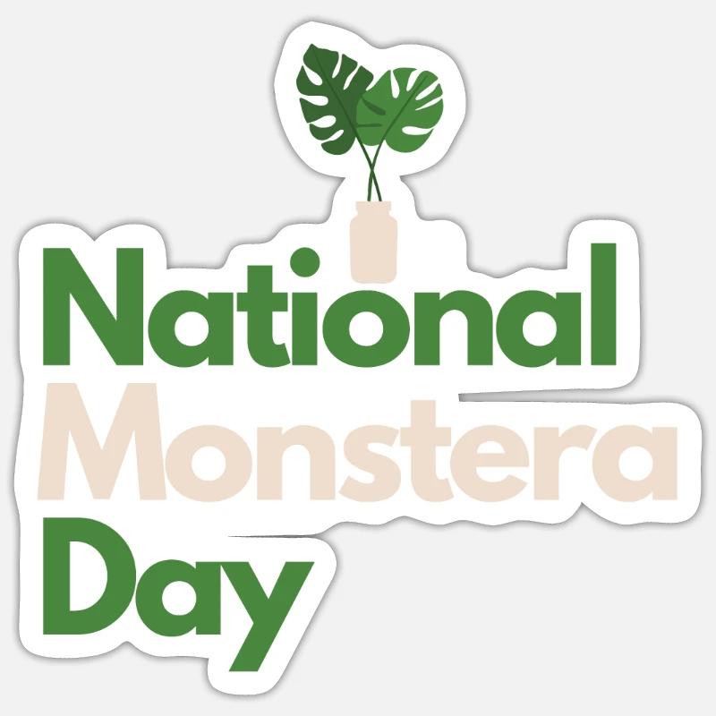 Monstera plante d’intérieur - Sticker taille S (10 x 10 cm) - blanc mat