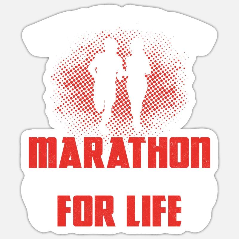 Running Runner Half Marathon - Sticker Größe S (10 x 10 cm) - Mattweiß