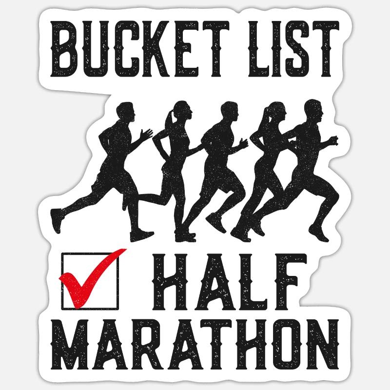 Running Runner Semi-Marathon - Sticker taille S (10 x 10 cm) - blanc mat