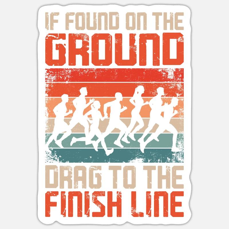 Running Runner Semi-Marathon - Sticker taille S (10 x 10 cm) - blanc mat