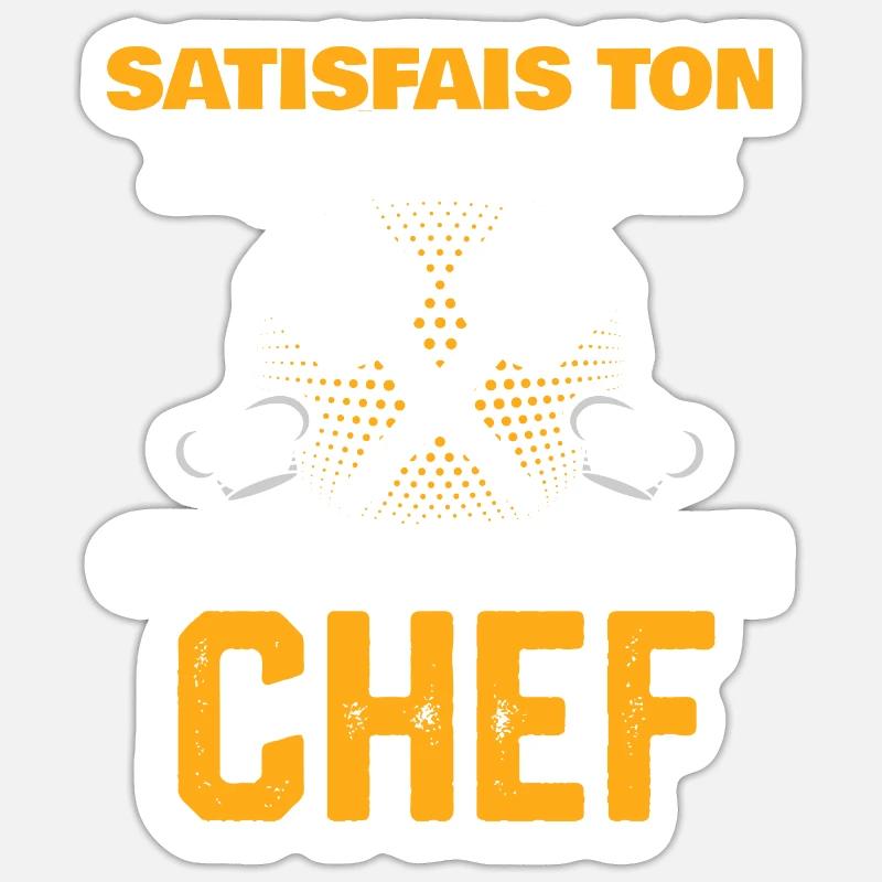 couche avec un chef Sticker taille S (10 x 10 cm)