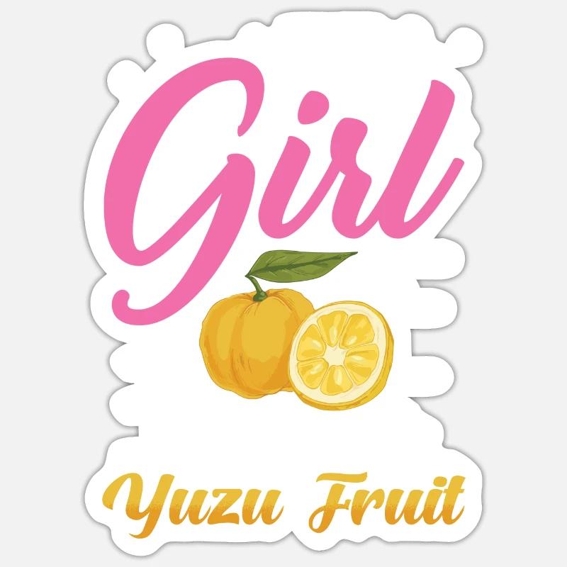 Yuzu Fruit Dicton - Sticker taille S (10 x 10 cm) - blanc mat