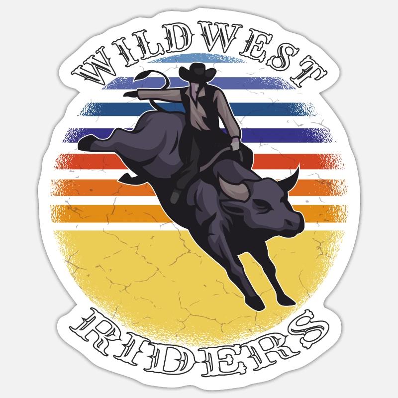 CAVALIERS DU FAR WEST - Sticker taille S (10 x 10 cm) - blanc mat
